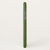 Dunkler Olivgrün-Hintergrund mit Elfenbein-mutigem Case-Mate iPhone Hülle (Hinten/Links)