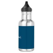 Dunkler Ozean Blue Minimal Einfacher Personalisier Edelstahlflasche (Rechts)