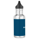 Dunkler Ozean Blue Minimal Einfacher Personalisier Edelstahlflasche (Links)