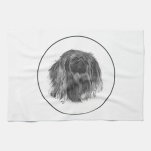 Dunkler Pekinese Küchentuch