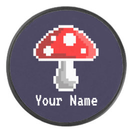 Dunkler Pixel Mushroom Hockey Puck