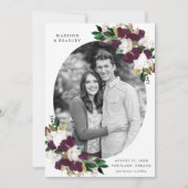 Dunkler Plum floral | FOTO SAVE THE DATE (Vorderseite)