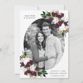 Dunkler Plum floral | FOTO SAVE THE DATE