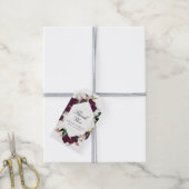 Dunkler Plum floral | PERSONALISIERTE GASTGESCHENK Geschenkanhänger (Mit Garn)