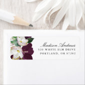 Dunkler Plum floral | PERSONALISIERTE RÜCKSENDEADR (Insitu)