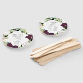 Dunkler Plum floral | Personalisiertes Hochzeitspr Fächer (Non-assembled)