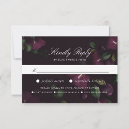 Dunkler Plum floral | RSVP Card mit Wahlmöglichkei Karte