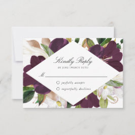 Dunkler Plum floral | RSVP-Karte RSVP Karte