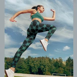 Dunkler praktischer grüner Stern  Leggings