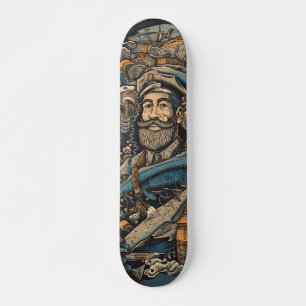 Dunkler psychedelischer Captain Nemo Skateboard