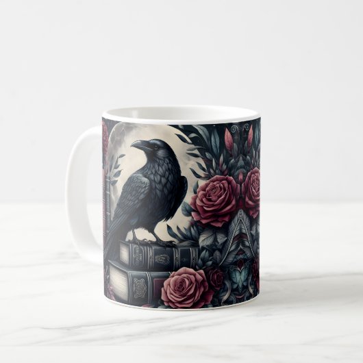 Dunkler Rabe Kaffeetasse (Vorderseite Links)