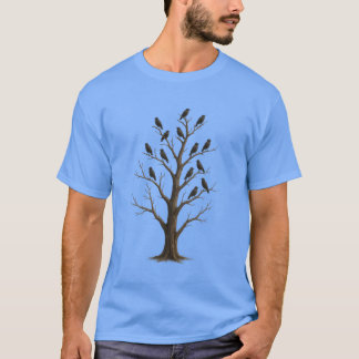 Dunkler Rabenbaum – Gothic-Krähenkunst für Hallowe T-Shirt
