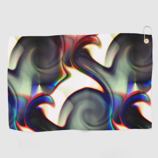 Dunkler Rauch oder spiralförmige Aushöhlung mit Fa Golfhandtuch (Horizontal)