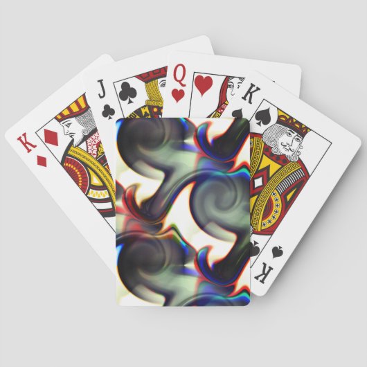 Dunkler Rauch oder spiralförmige Aushöhlung mit Fa Spielkarten (Rückseite)