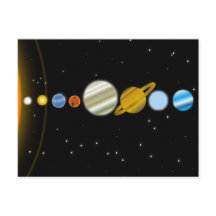 Dunkler Raum mit bunten Planeten-Fantasie