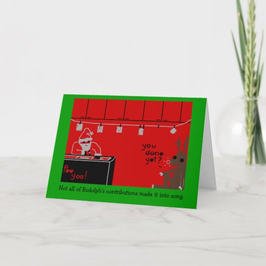 Dunkler Raum Rudolphs Feiertagskarte (Vorderseite)