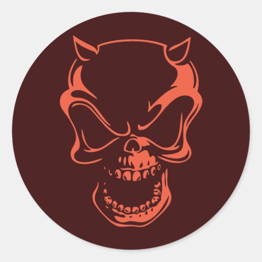 Dunkler Red Demon Skull Runder Aufkleber (Vorderseite)