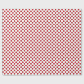 Dunkler Red Polka Dot über Weißes Wrapping Paper Geschenkpapier (Flach)