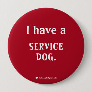 Dunkler Red Service Hund Button