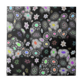 Dunkler Regenbogen Millefiori Fliese (Vorderseite)