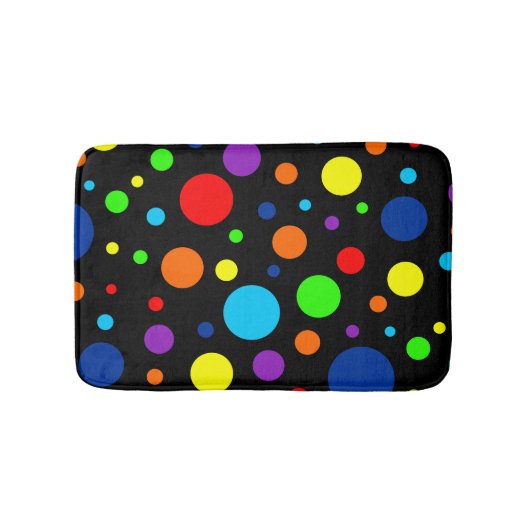 Dunkler Regenbogen Punkte Bath Mat Badematte (Vorderseite)