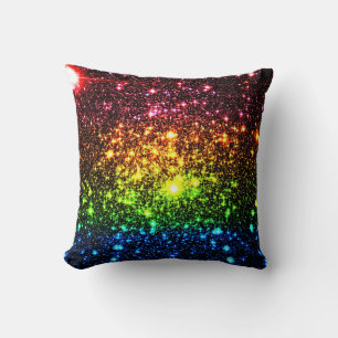 Dunkler Regenbogen Stars Kissen