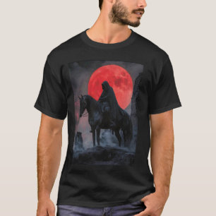 Dunkler Reiter roter Mond T-Shirt