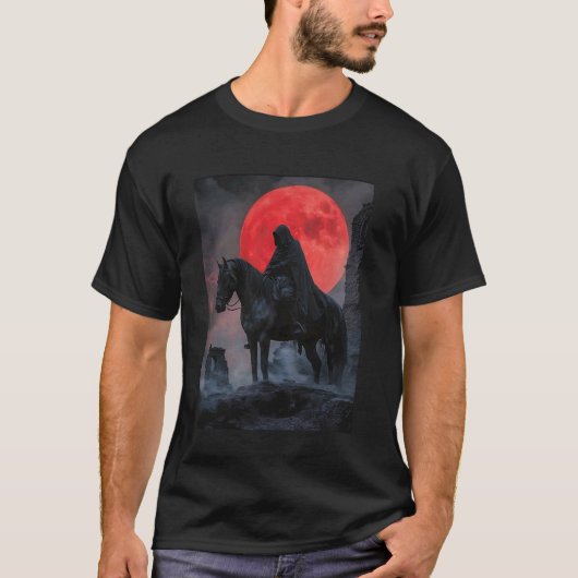 Dunkler Reiter roter Mond T-Shirt (Vorderseite)