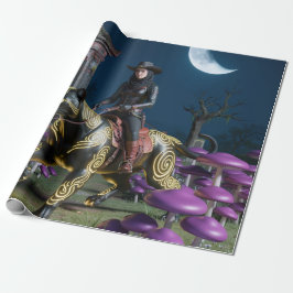 Dunkler Reiter Schwarze Katze Pilze Ghul Geschenkpapier