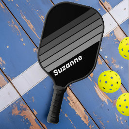 Dunkler Retro-Regenbogen mit Namen Pickleball Schläger