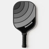 Dunkler Retro-Rundbogen mit Namen Pickleball Schläger (Rückseite)