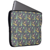 Dunkler Retro Saxophone Muster Laptop-Sieb Laptopschutzhülle (Vorne Rechts)