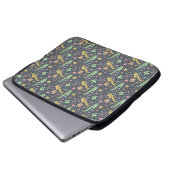 Dunkler Retro Saxophone Muster Laptop-Sieb Laptopschutzhülle (Vorne Knopf)