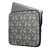 Dunkler Retro Saxophone Muster Laptop-Sieb Laptopschutzhülle (Vorderseite Links)