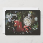 Dunkler Retro-Weihnachtsbaum Feiertagskarte (Vorderseite)