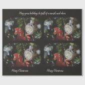 Dunkler Retro-Weihnachtsbaum Geschenkpapier (Flach)