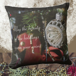 Dunkler Retro-Weihnachtsbaum Kissen