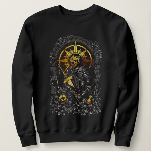 Dunkler Ritter: Der Krieger im Schatten Sweatshirt (Design vorne)