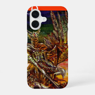 DUNKLER RITTER /Fantasy Monogramm iPhone 16 Hülle