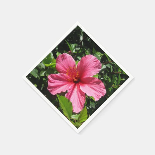 Dunkler rosa Hibiskus Serviette (Ecke)