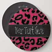 Dunkler Rosa Leopard-Tierdruck; Kreide-Look Button (Vorne & Hinten)