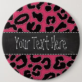 Dunkler rosa Leopard-Tierdruck; Kreideblick Button (Vorderseite)