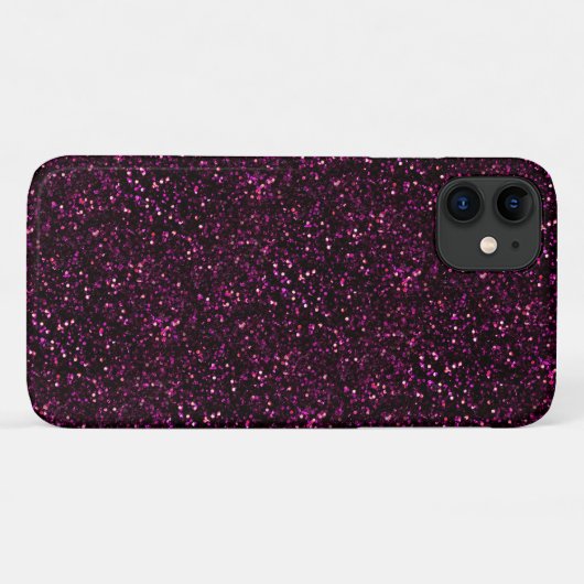 Dunkler rosa Posh Glitzer Case-Mate iPhone Hülle (Rückseite (Horizontal))