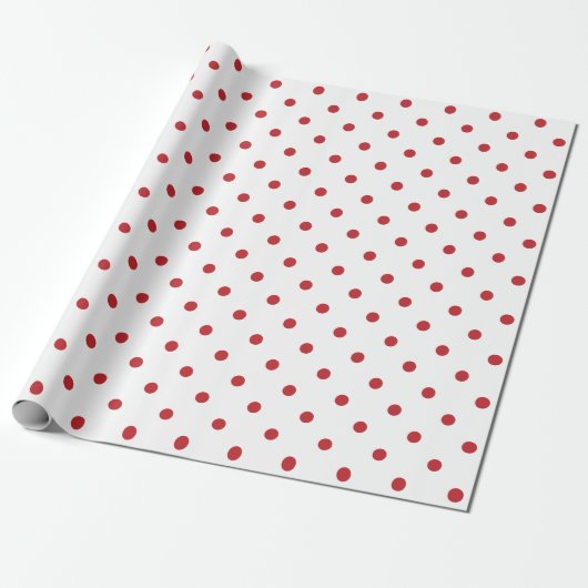 Dunkler roter Polka-Dot auf weitem großen Raum Geschenkpapier (Ungerollt)