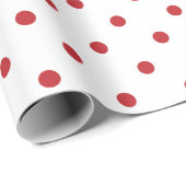 Dunkler roter Polka-Dot auf weitem großen Raum Geschenkpapier (Rolleneckpunkt)