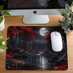 Dunkler Roter Wald Fantasy Mousepad
