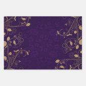Dunkler Royal Lila mit Goldrolle Geschenkpapier Set (Vorderseite 2)