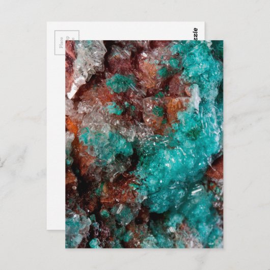 Dunkler Rust und Aquamarines Quarz Postkarte (Vorne/Hinten)