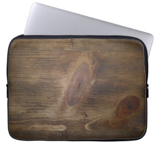 Dunkler rustikaler hölzerner Blick-Hintergrund Laptopschutzhülle