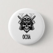 Dunkler Samurai-Skalkabuto Button (Vorderseite)